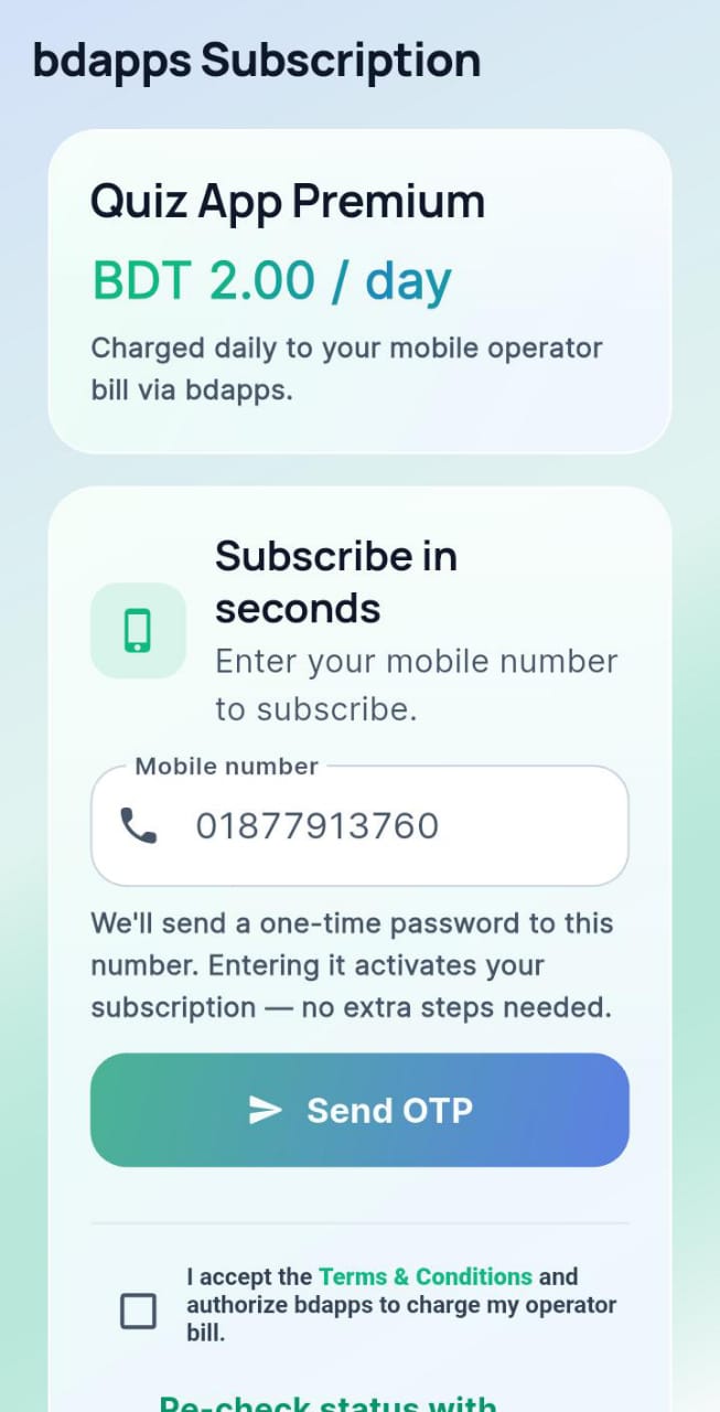Quiz App BD — Leaderboard view